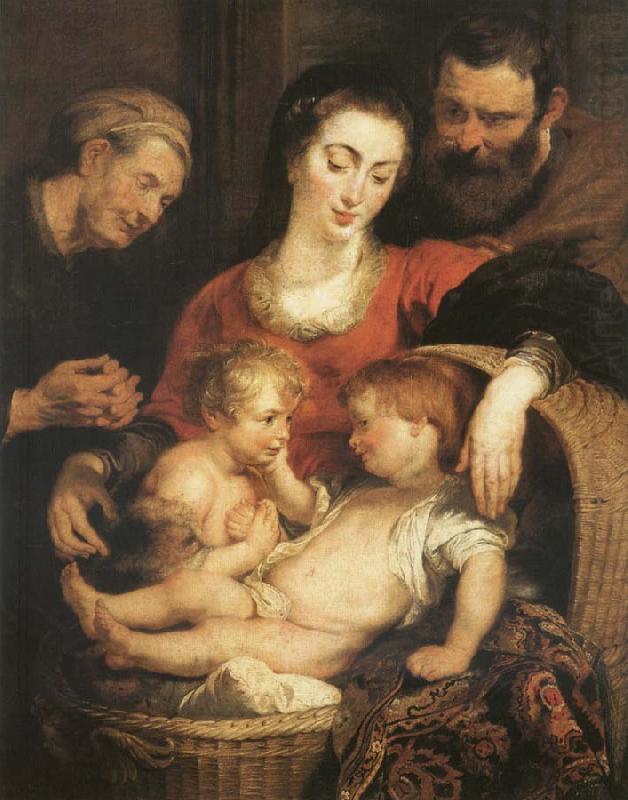 The Sacred Family with Holy Isabel, Peter Paul Rubens